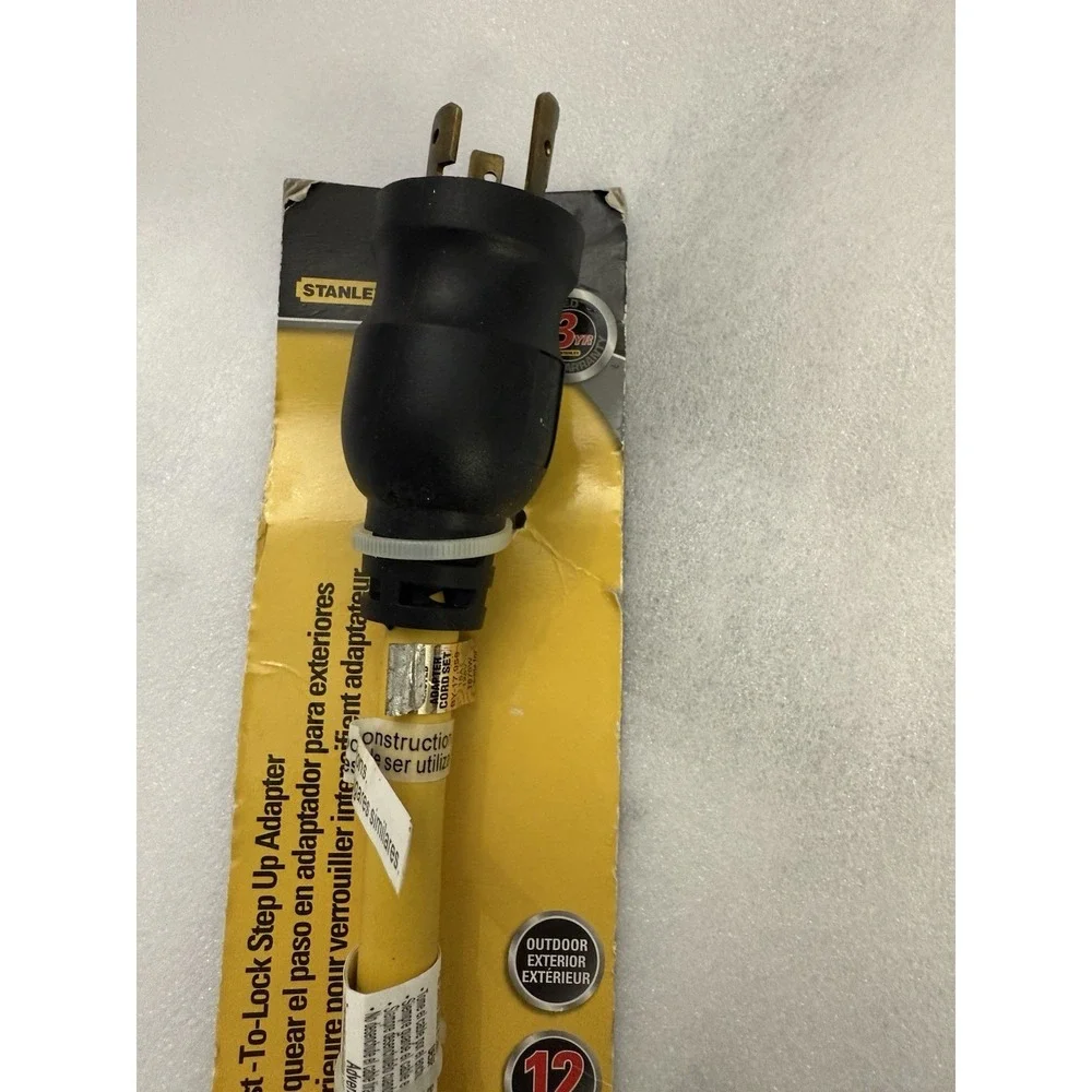 NEW STANLEY OUTDOOR GENERATOR TWIST LOCK STEP UP PIGTAIL ADAPTER 30719